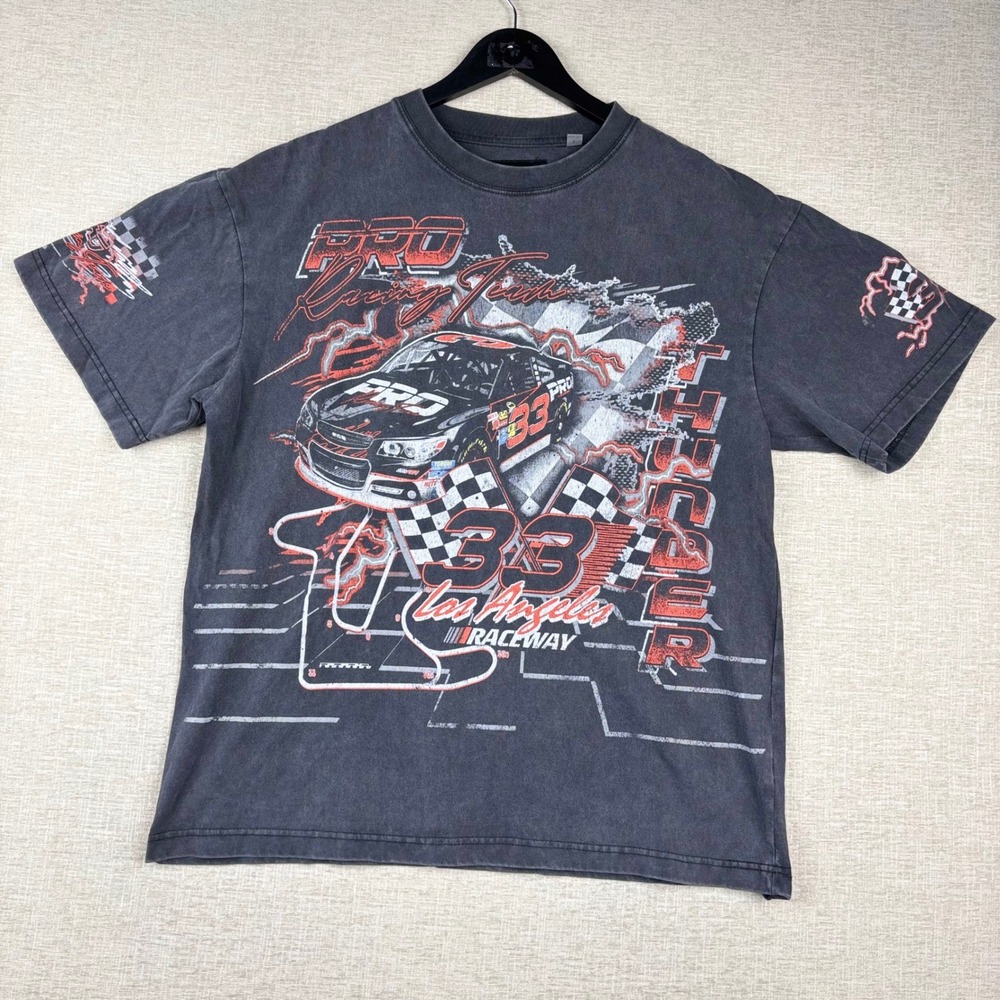 PacSun Pro Racing Team Los Angeles Raceway Graphic Tee Faded Black Mens L